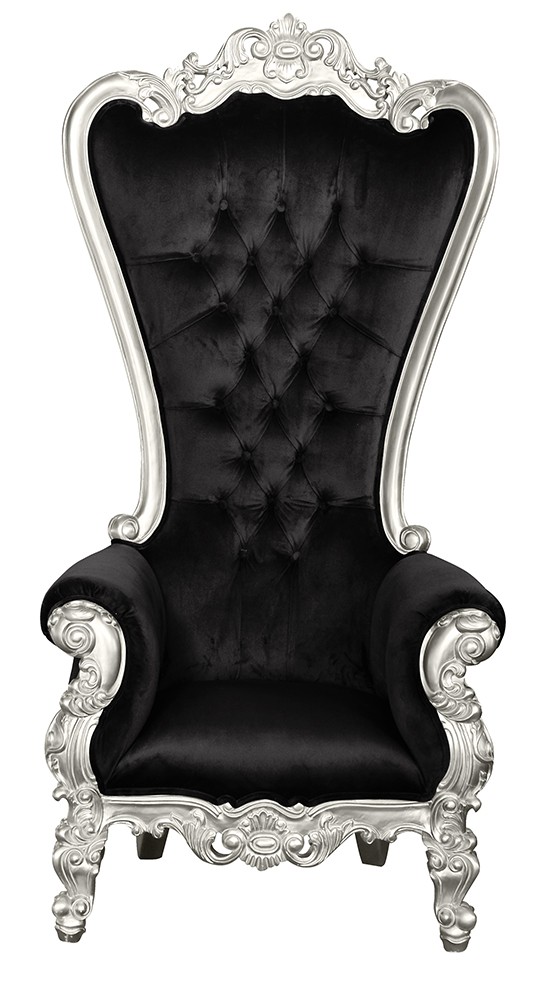 Black and silver online throne chair