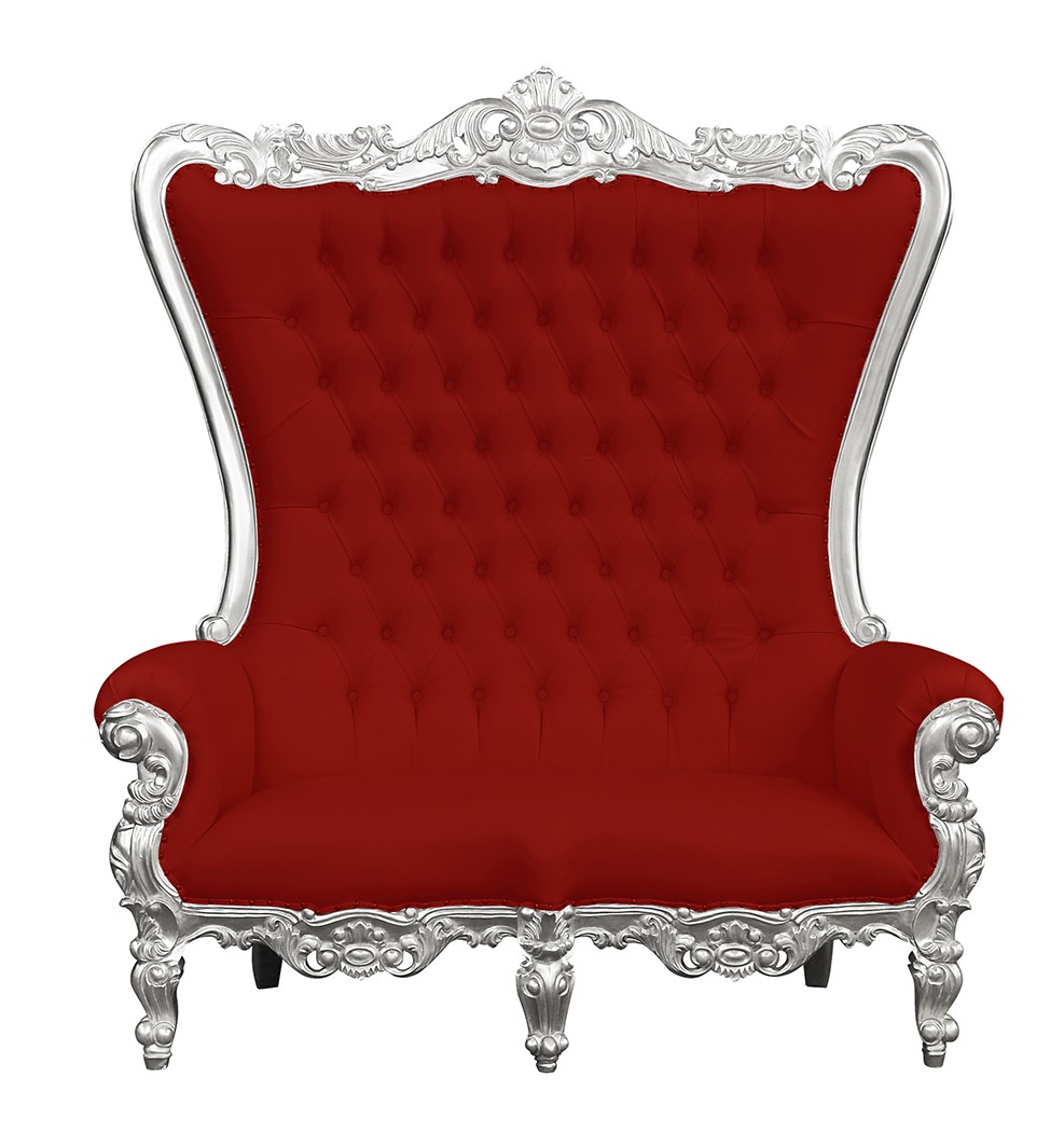 Throne Chair Lazarus Double King Chair Silver Frame Upholstered in