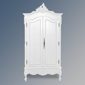 Louis XV Double Armoire Solid Door - French White Colour