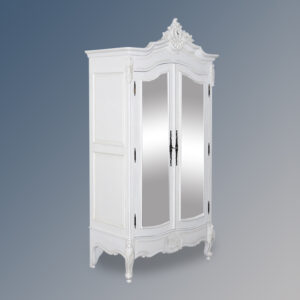 Louis XV - Double Armoire Mirror Door - French White Colour