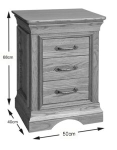 Montagne 3 Drawer Bedside Cabinet