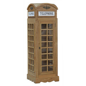 Drinks Cabinet - Iconic BT Telephone Box Style Bar in French Oak - Mini