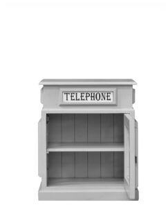 Drinks Cabinet - Iconic British Telephone Box Style Mini Cabinet in Grey