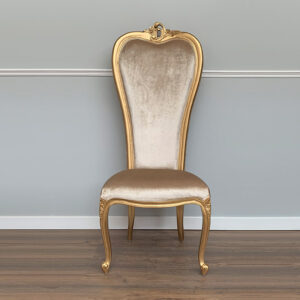 louis xv wedding chair gold frame sand velvet upholstery LXV111 GB