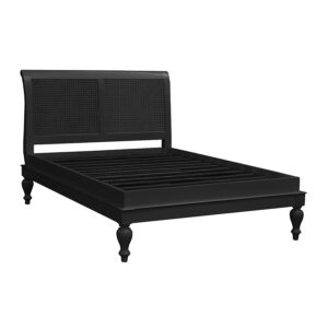 Montparnasse Low End Sleigh Bed - French Noir  Rattan