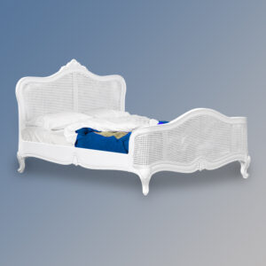 Louis XV Palais Rattan Bed In French White