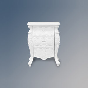 Louis XV Marguerite Bedside Cabinet in French White