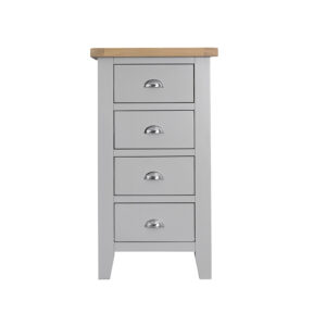 Grey Furniture - 4 Drawer Narrow Chest - Valencia Collection
