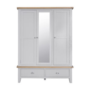 Grey Furniture - Large 3 Door Wardrobe - Valencia Collection