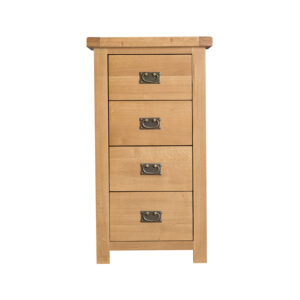 Oak 4 Drawer Narrow Chest – Cambridge Collection