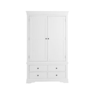White Furniture - 2 Door 4 Drawer Wardrobe - Chaumont Collection