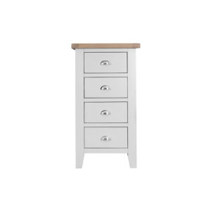 White Furniture – 4 Drawer Narrow Chest – Valencia Collection