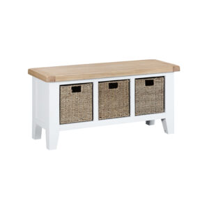 White Furniture – Large Hall Bench – Valencia Collection