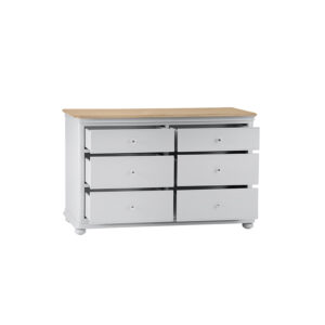 French Oak Grey – 6 Drawer Chest – Bourges Collection