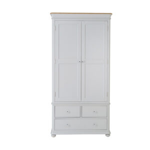 French Oak Grey – 2 Door 3 Drawer Wardrobe – Bourges Collection