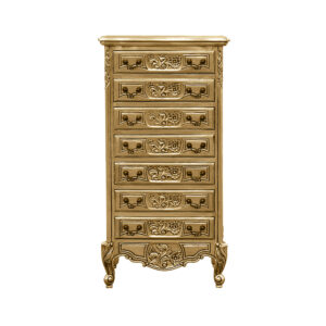 Louis XV 7 Drawer Cabinet in Gold Leaf