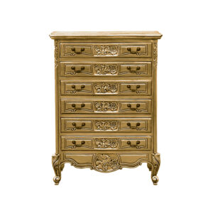 Louis XV 6 Drawer Cabinet in Gold Leaf