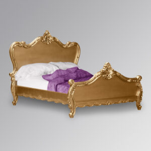 Louis XV Angelique Sleigh Bed in Gold Leaf