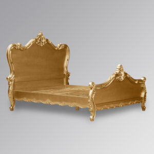 Louis XV Angelique Sleigh Bed in Gold Leaf