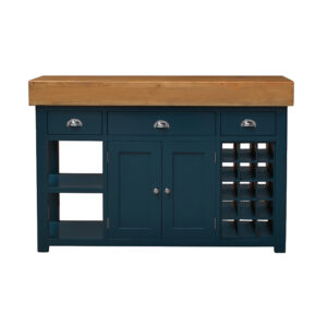 Butcher Block Kitchen Island Double Sided - Haigh Blue Colour