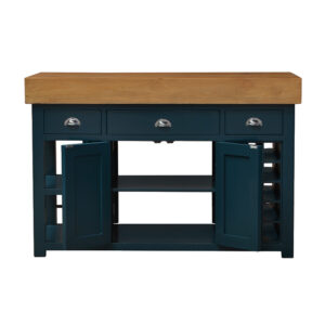 Butcher Block Kitchen Island Double Sided - Haigh Blue Colour
