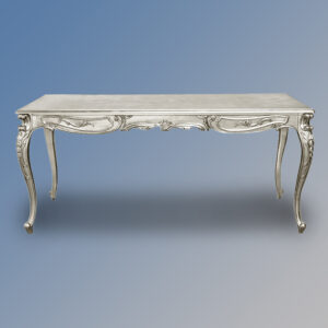 Louis XV Rectangular Dining Table in Silver Leaf