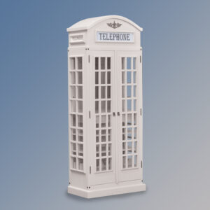 Drinks Cabinet - Iconic BT Telephone Box Style Bar 2 Doors- Grey Colour