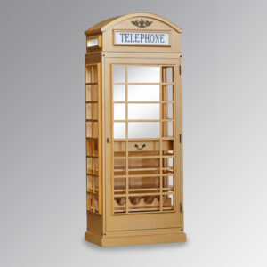 Drinks Cabinet - Iconic BT Telephone Box Style Bar in Gold Leaf