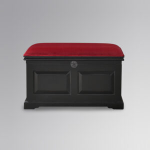 Versailles Blanket Box in French Noir with Red Upholstered Seat