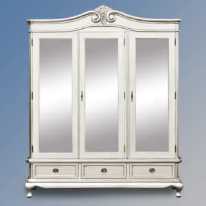 Chantilly Mirrored Triple Robe In Silver Leaf