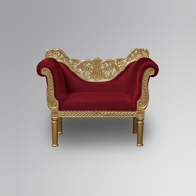 red and gold armchair