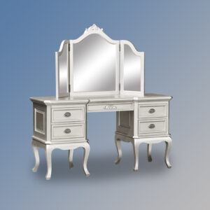 Chantilly Dressing Table & Triple Mirror - Silver Leaf