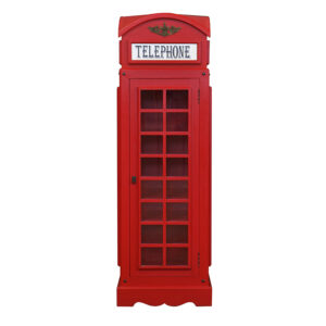 Drinks Cabinet - Iconic BT Telephone Box Style Bar in Pillar Box Red - Mini