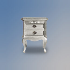 Chantilly Bedside Cabinet in Silver Leaf