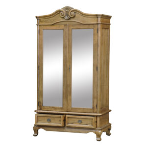 Chantilly Double Armoire - Mirrored - French Oak