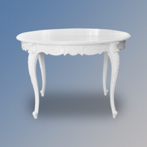 Louis XV Chantilly Round Table in French White (150cm)