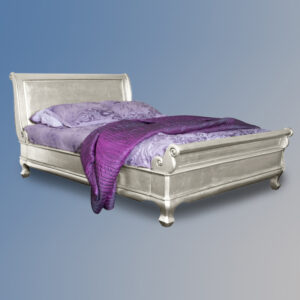 Chantilly Low End Sleigh Bed - Silver Leaf