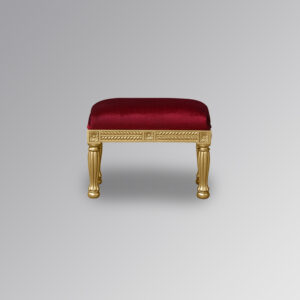 Louis XV Cleopatra Foot Stool - Gold Leaf Frame with Wine Red Velvet