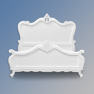 Louis XV - Angelique Sleigh Bed in French White