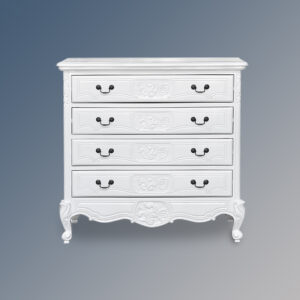 Louis XV 4 Drawer Cabinet in French White