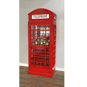 Home Bar - Red Telephone Box Drinks Cabinet in Pillar Box Red