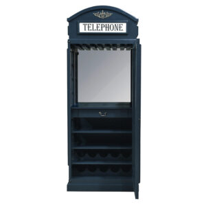 Telphone Bar Drinks Cabinet & Display - Home Bar in Haigh Blue