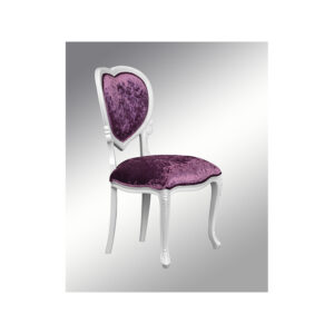 Louis Xv Medee Bedroom Chair - French White & Deep Lilac