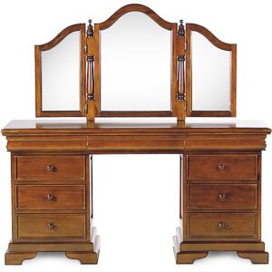 Versailles Dressing Table With Mirrors - Nutmeg