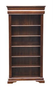 Versailles Elise Bookcase - Five Shelf storage and hidden recessed drawer - Chestnut