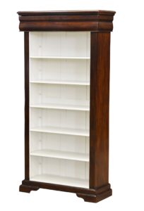 Versailles Elise Bookcase 5 Shelf and Recessed Drawer - Chestnut & Ivory
