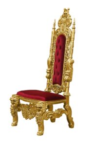 Lion Side Chair - Gold Frame Upholstered in Plush Red Velvet
