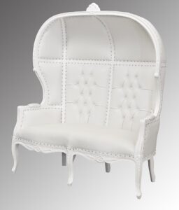 Porters Double Chair - La Dome - French White Frame and White Faux Leather