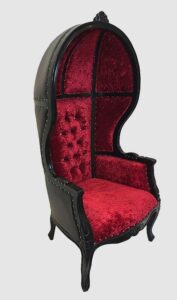 Porters Chair - La Dome - Black Frame and Plush Red Velvet