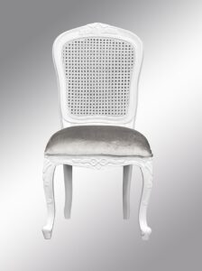Chantlly Rattan Bedroom Side Chair - Grey Crushed Velvet